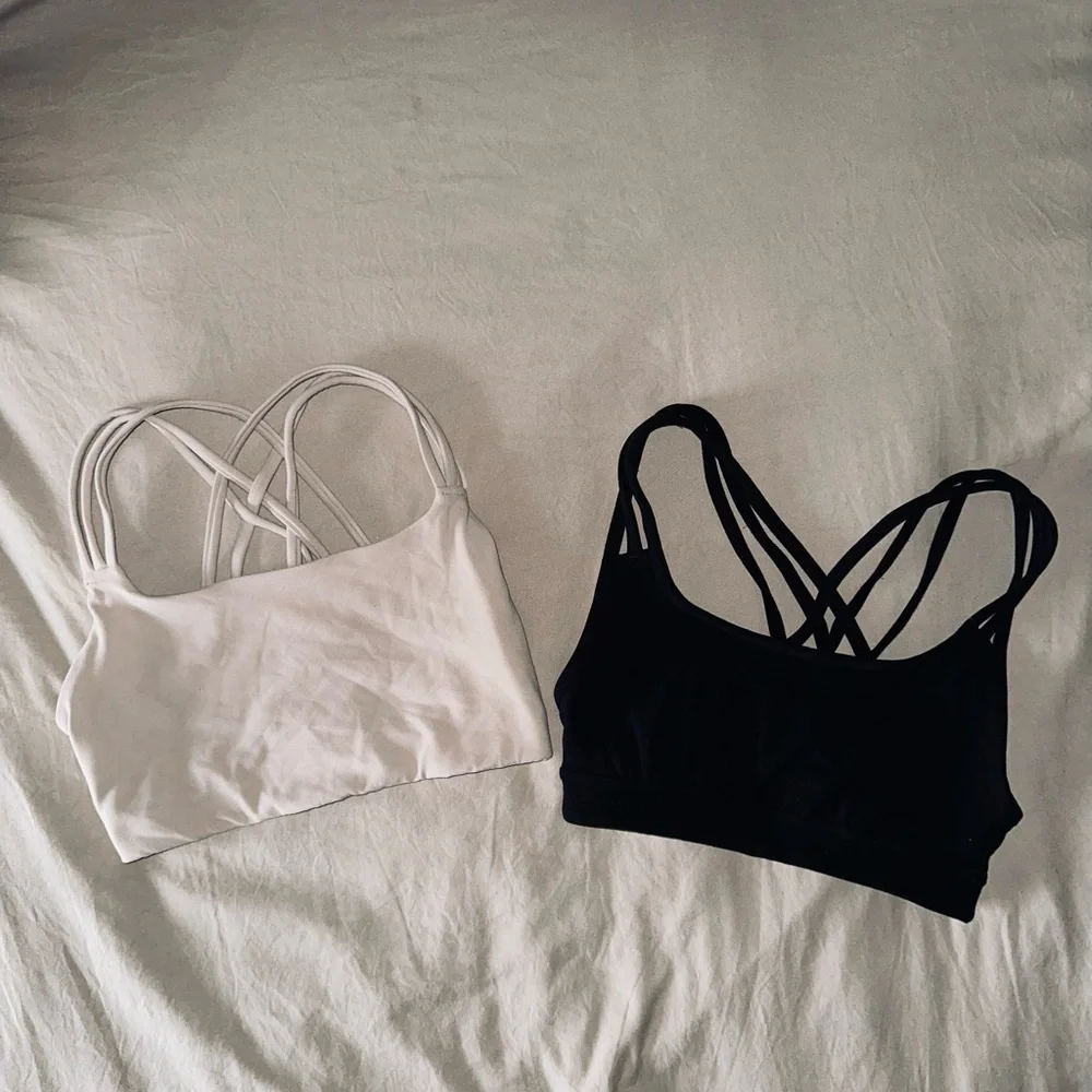 2 Athleta Bra with Strappy Back XXS Set Bundle Neutral Athletic